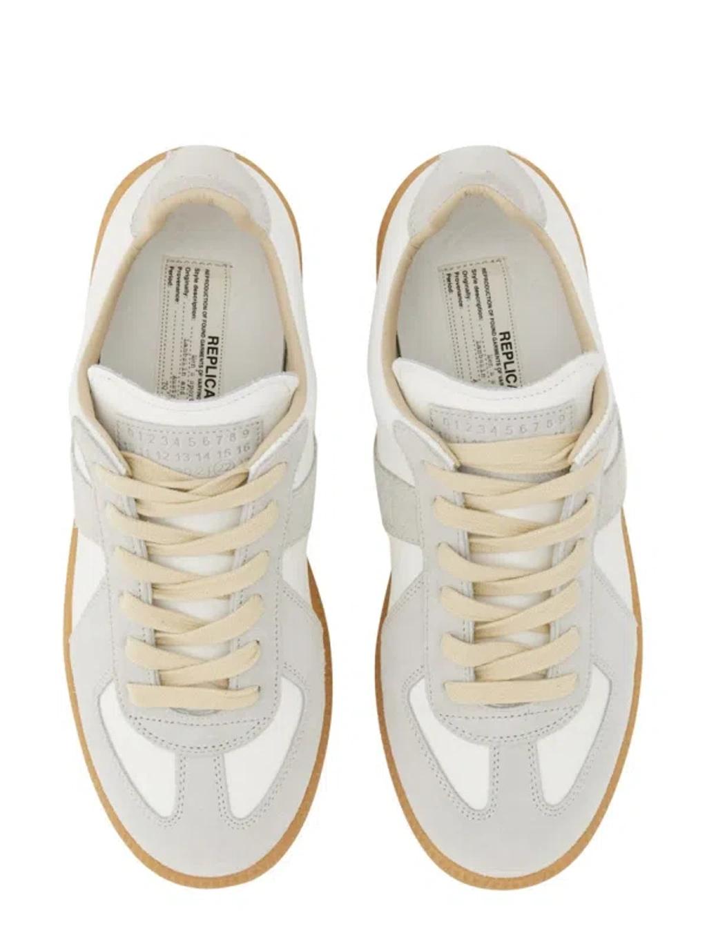 MAISON MARGIELA Replica Leather And Suede Sneakers In White Product Image