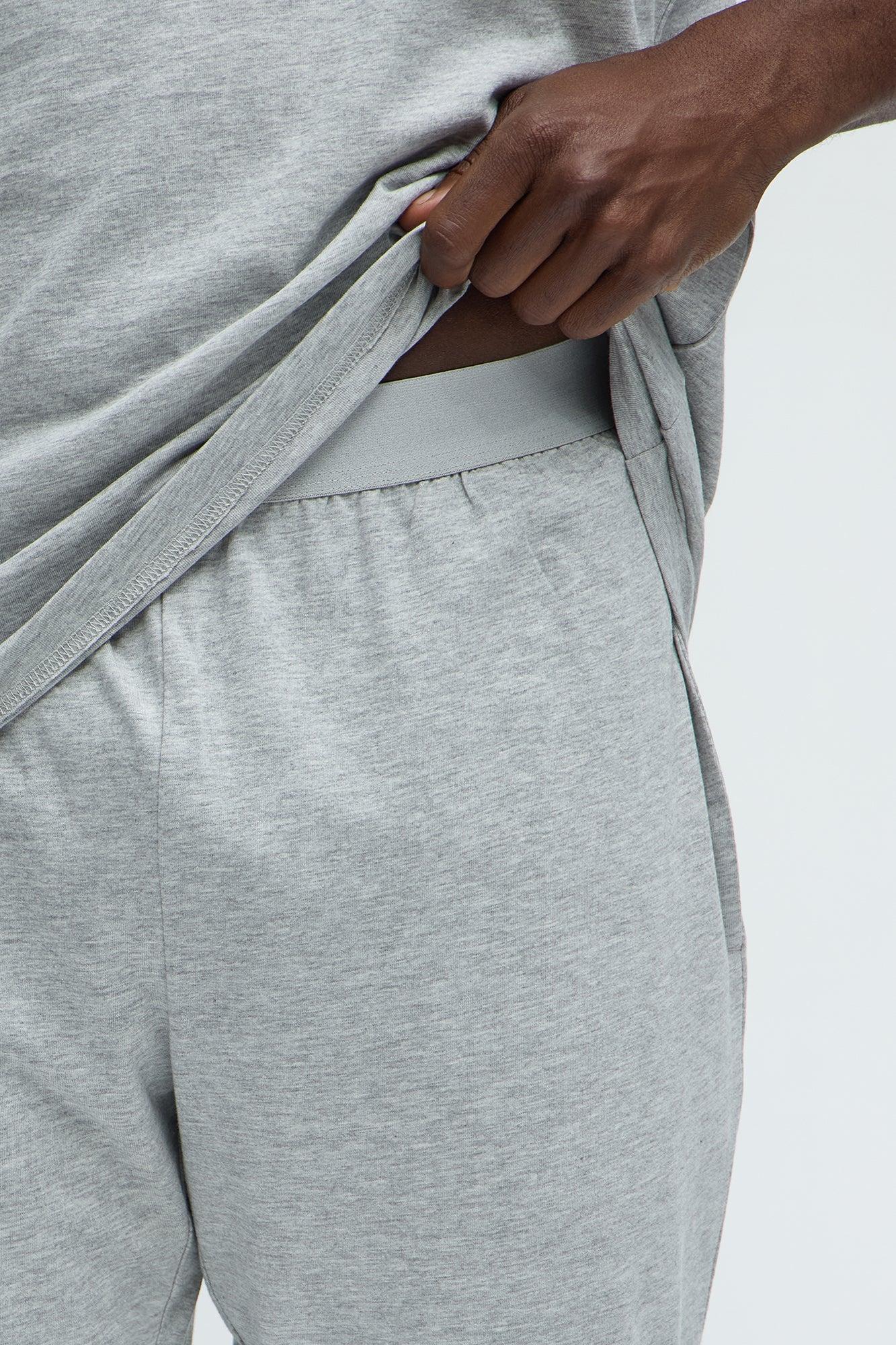 Essential Cotton Lounge Pants - Heather Grey Product Image