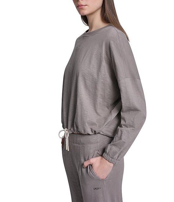 DKNY Sport by Donna Karan Coordinating Slub Knit Jersey Crew Neck Long Sleeve Pullover Product Image