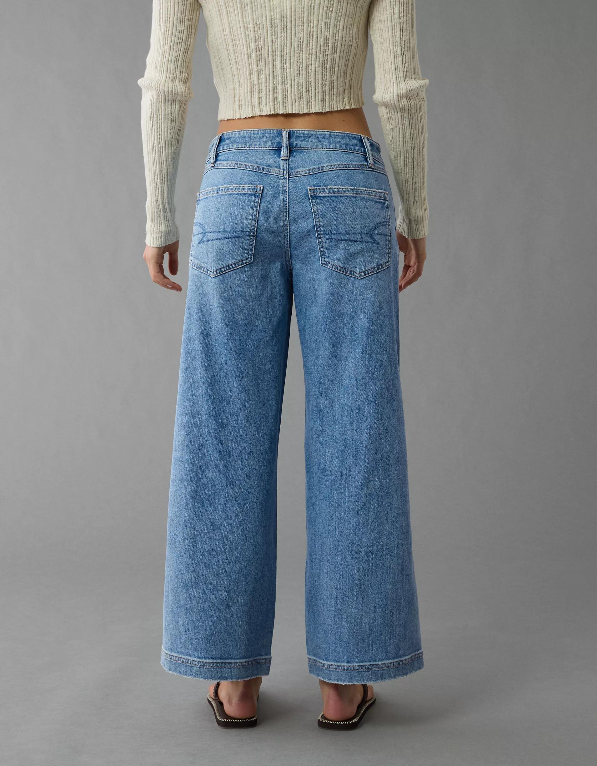 AE Stretch Low-Rise Baggy Wide-Leg Crop Jean Product Image