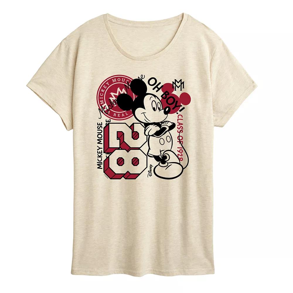 Disney's Mickey Mouse Women's Collegiate Collage Graphic Tee,  Product Image