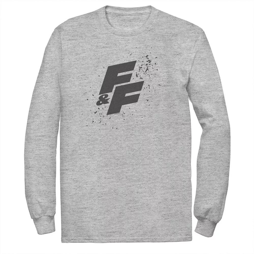Big & Tall Fast & Furious Paint Splatter Bold Logo Long Sleeve Tee, Men's, Size: XXL Tall, Athletic Grey Product Image