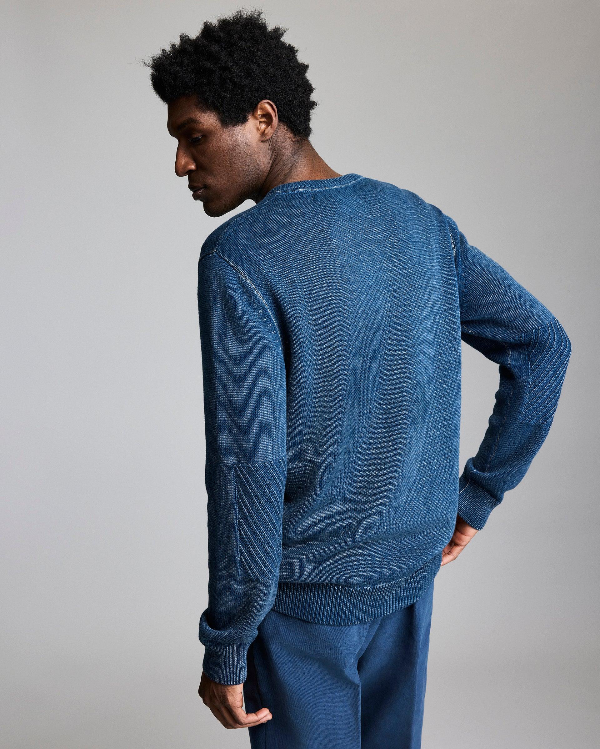 Garment-Dyed Henley Sweater -  Product Image