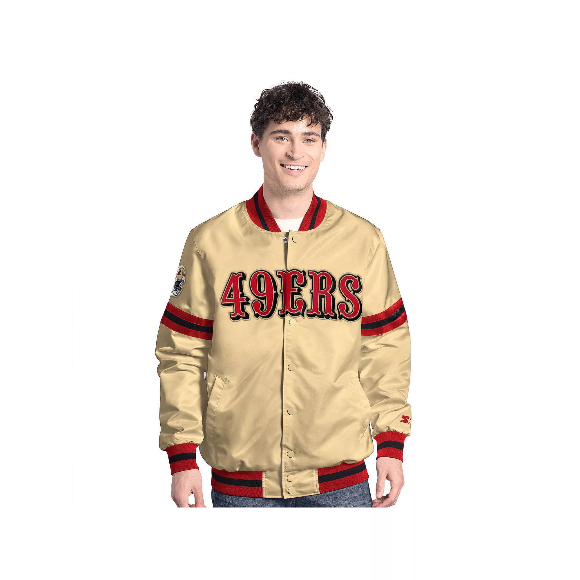 Men's Starter  Gold San Francisco 49ers Scout Full-Snap Varsity Jacket, Size: 2XL Product Image