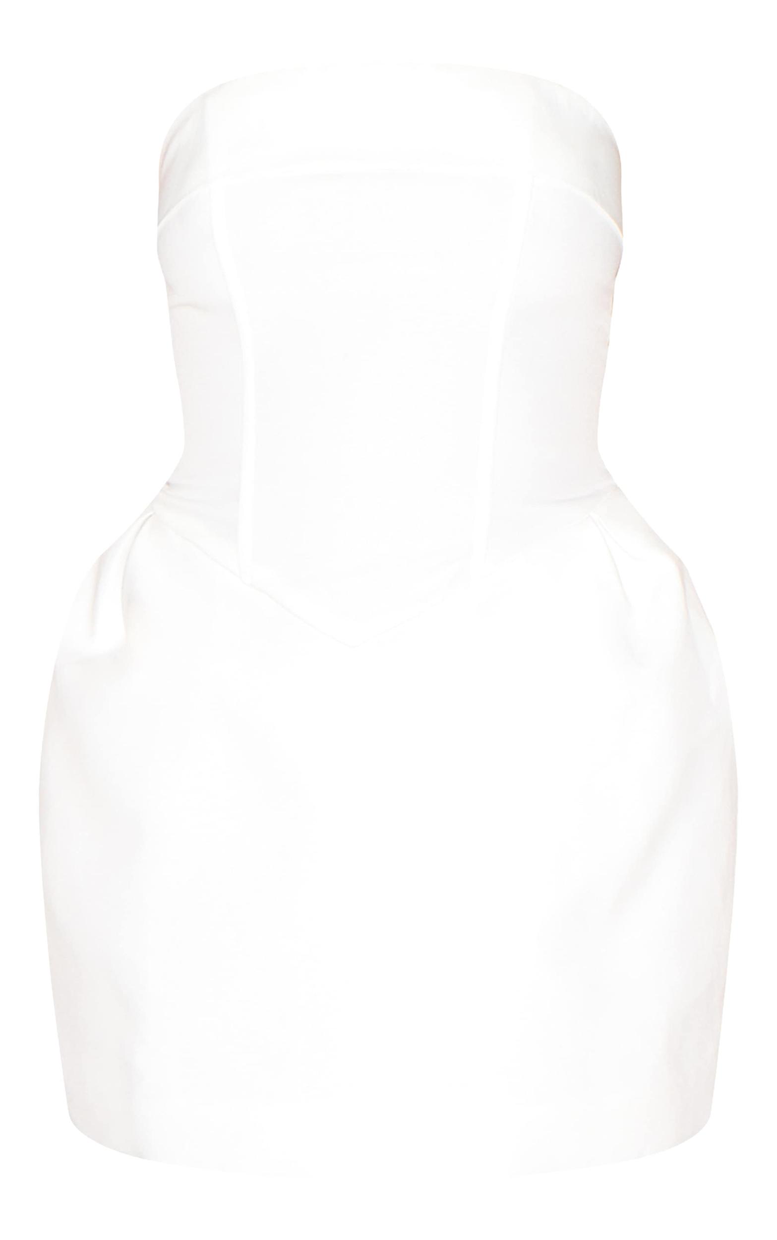 Petite White Bandeau Woven Mini Dress Product Image