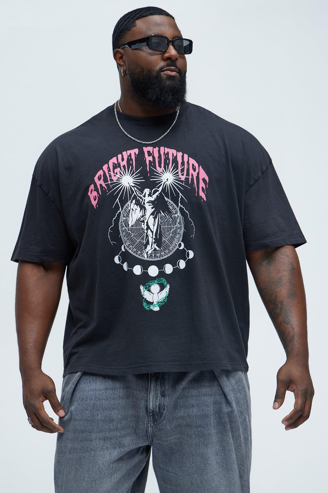 Bright Future Ahead Oversized Short Sleeve Tee - Black Product Image