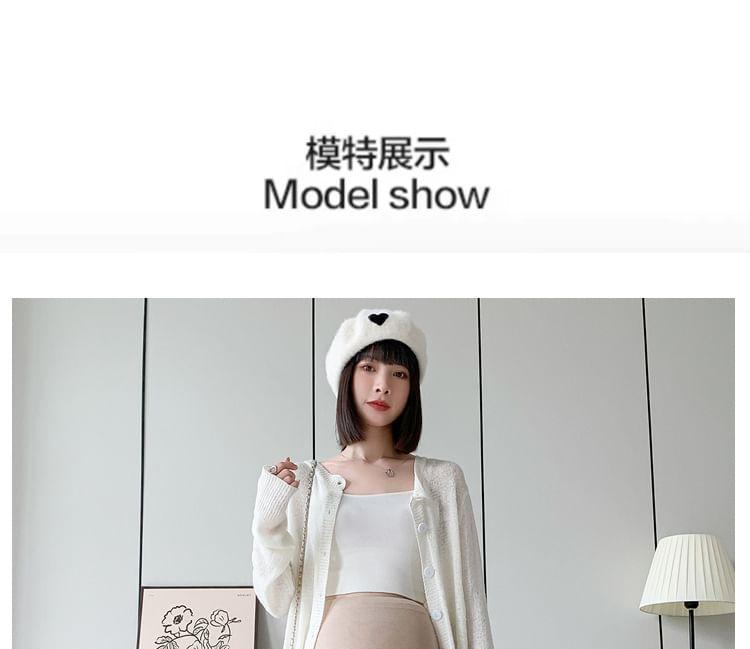 Maternity High Waist Plain Wide Leg Pants Product Image