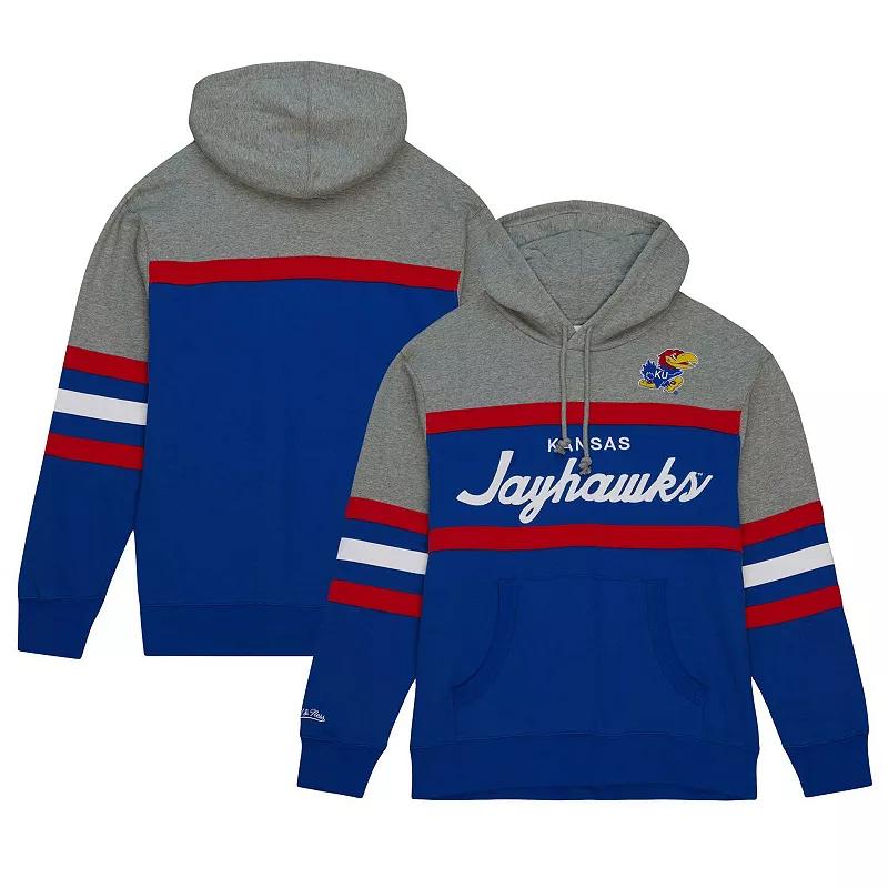 Men's Mitchell & Ness Royal Kansas Jayhawks Head Coach Pullover Hoodie,  Product Image