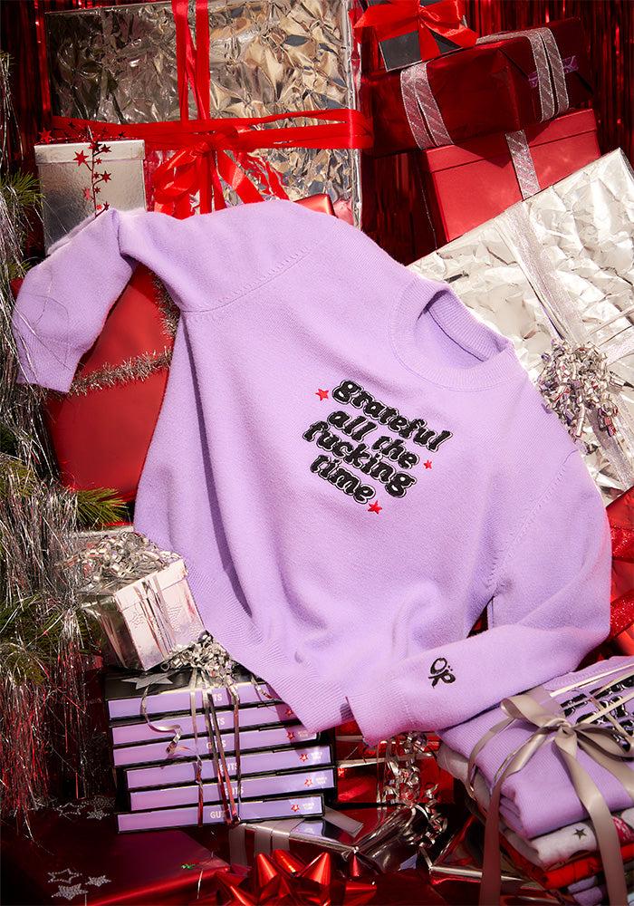 grateful all the fucking time knit sweater Product Image