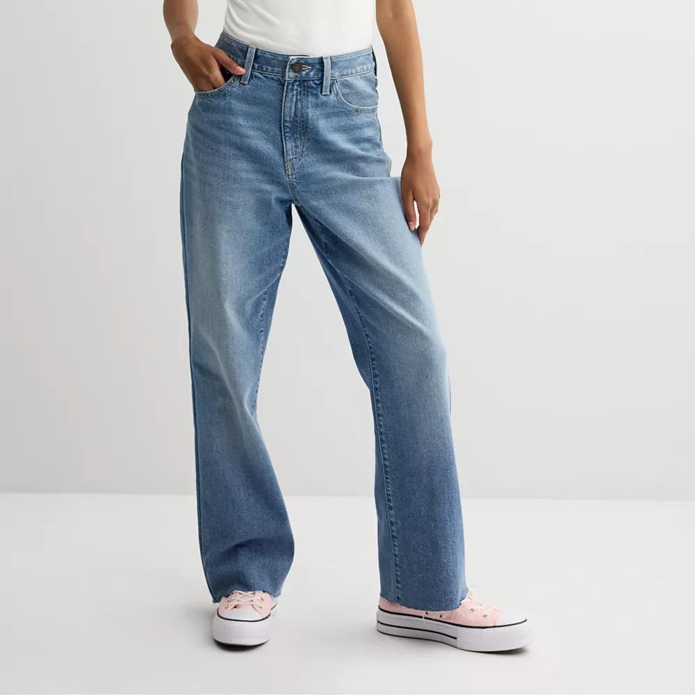 Juniors' SO® High-Rise Curvy '90s Bootcut Jeans, Women's,  Product Image