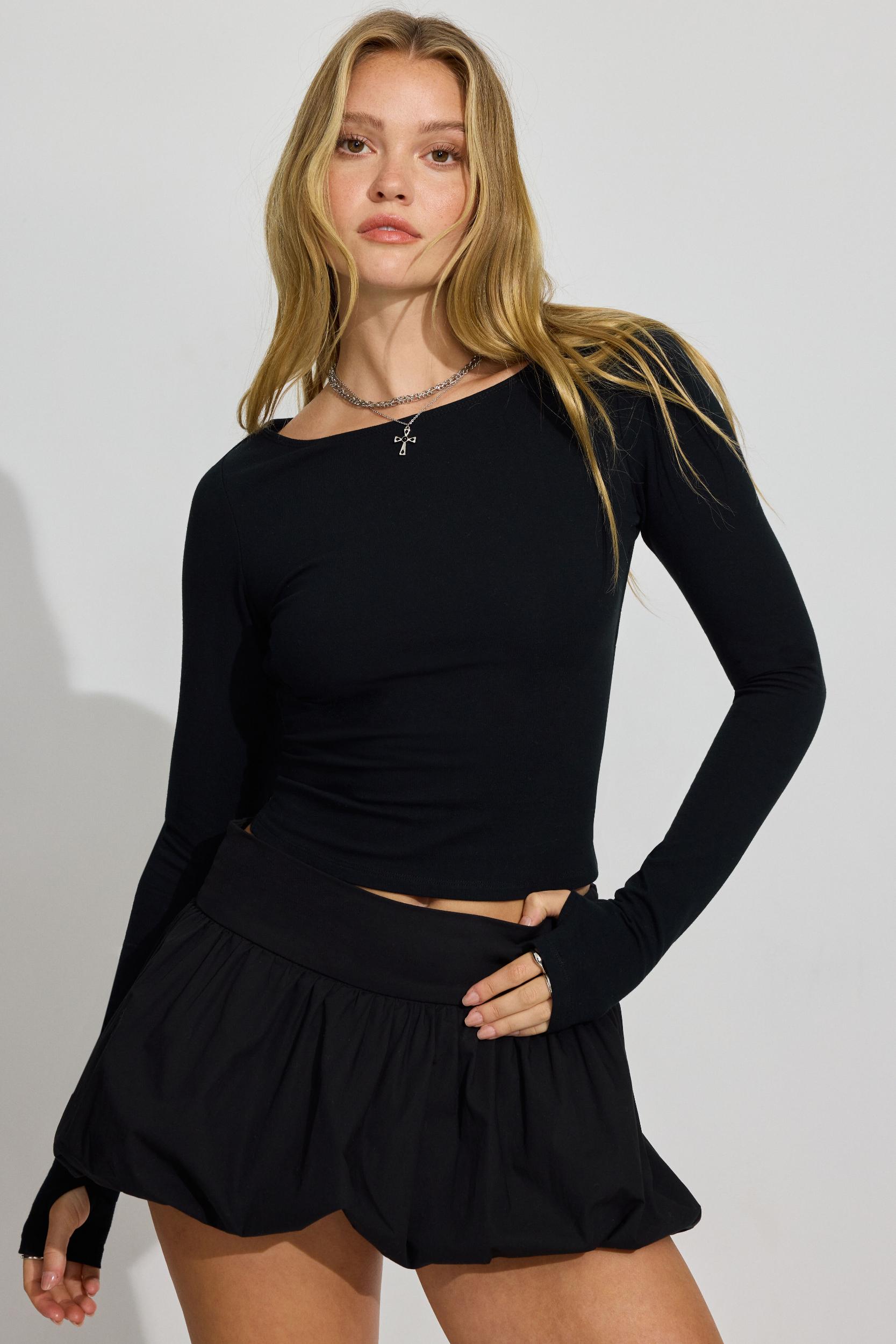 Open Back Long Sleeve Top Product Image