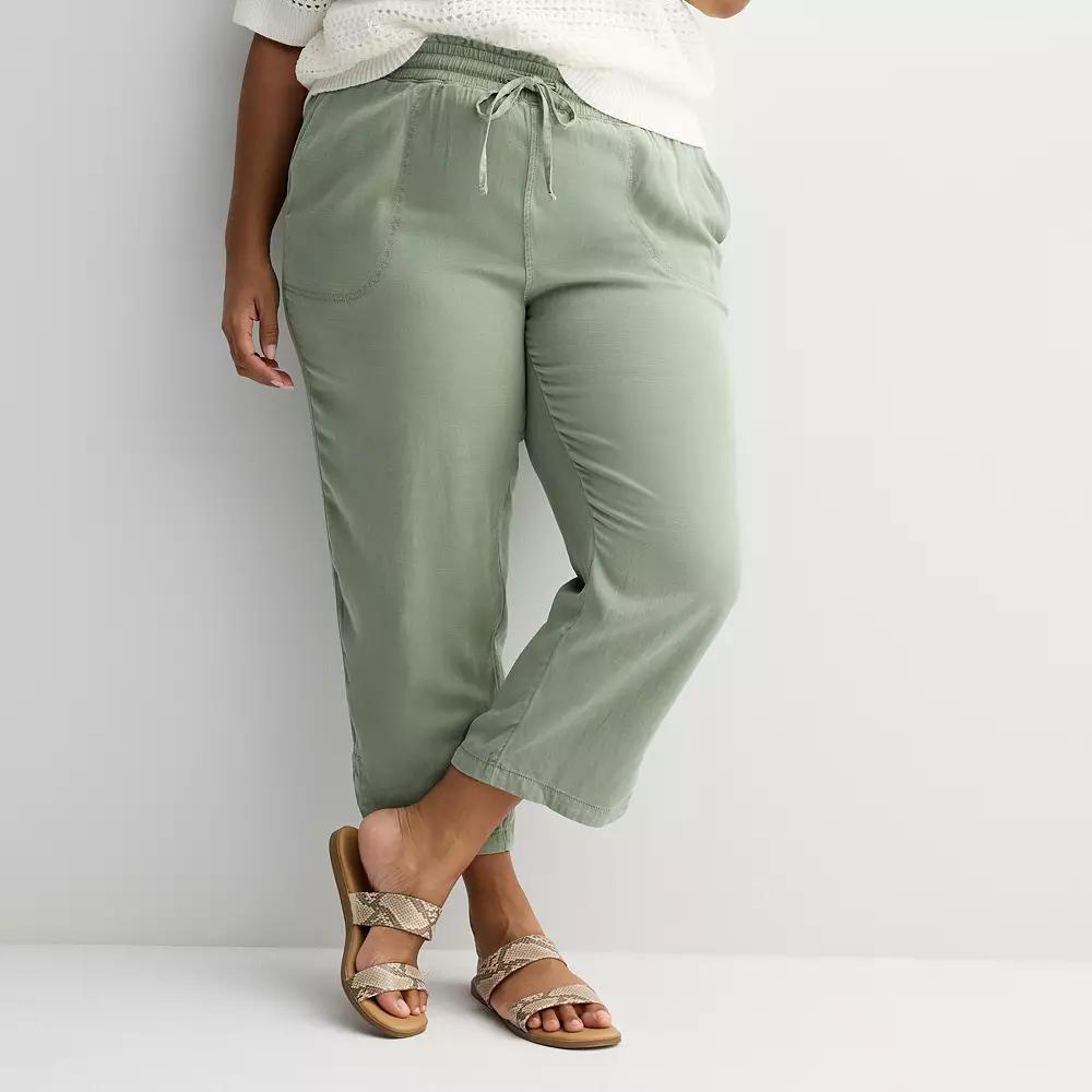 Plus Size Sonoma Goods For Life® Easy Utility Pants, Women's, Size: 1XL, Madri Green Product Image