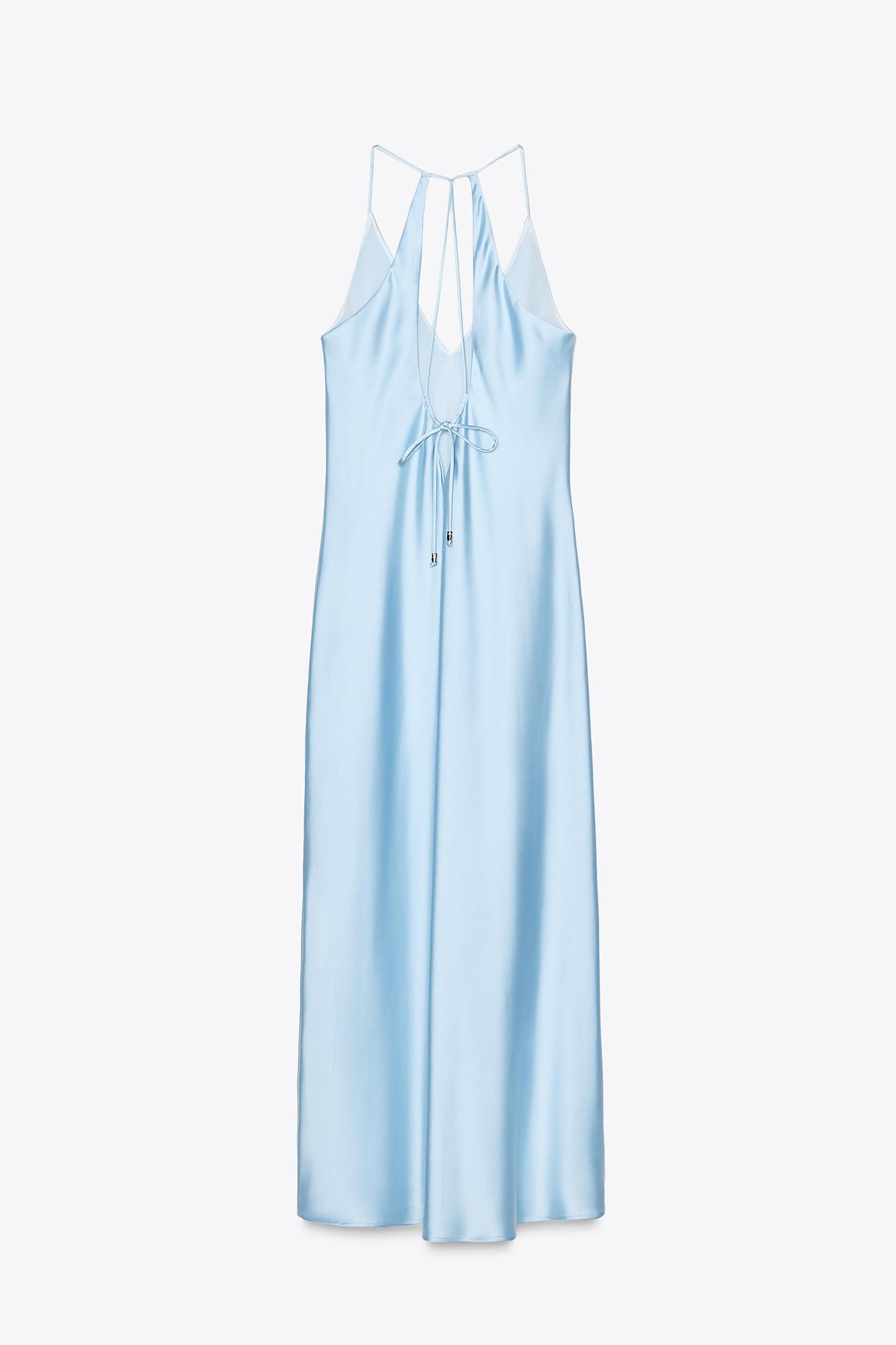 SATIN LINGERIE STYLE MIDI DRESS Product Image