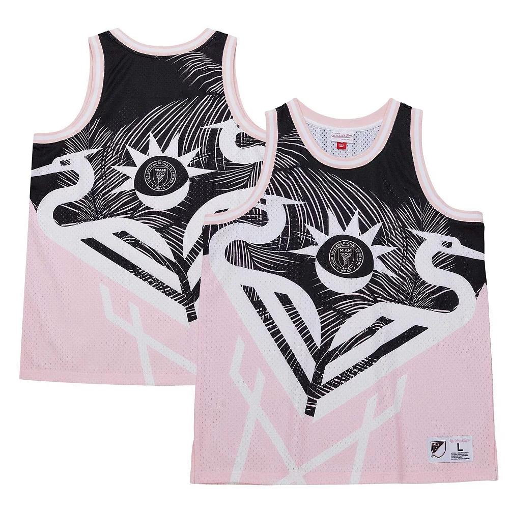Men's Mitchell & Ness Pink Inter Miami CF Heron Mesh Tank Top, Size: Large, Mls Pink Product Image