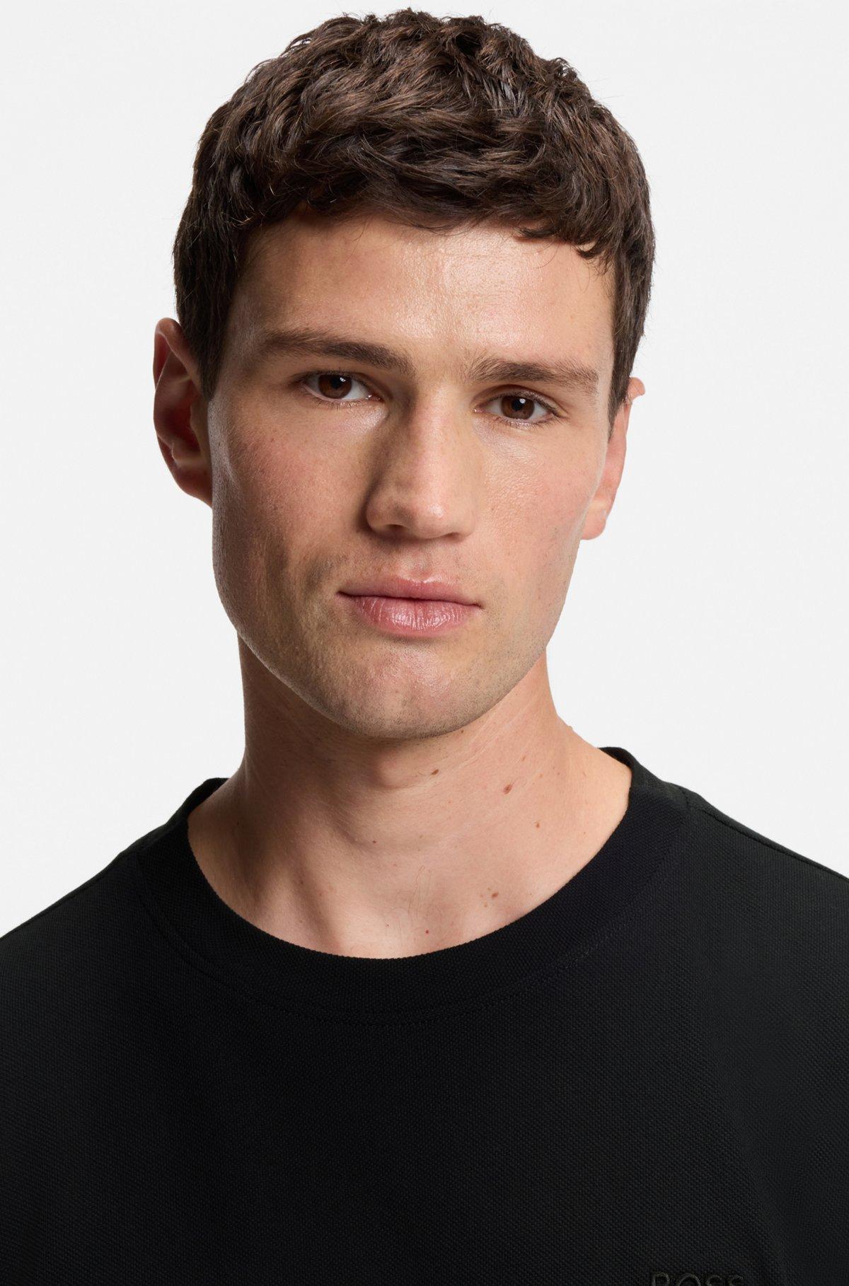 Embroidered-logo T-shirt in cotton piqué Product Image