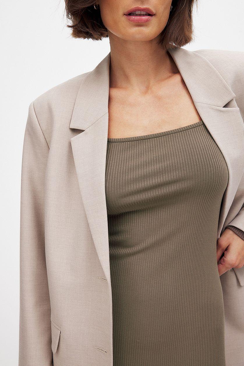 Square Neck Rib Mini Dress Product Image