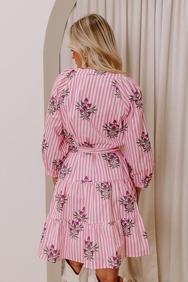 Kind Glance Stripe Mini Dress in Pink Product Image