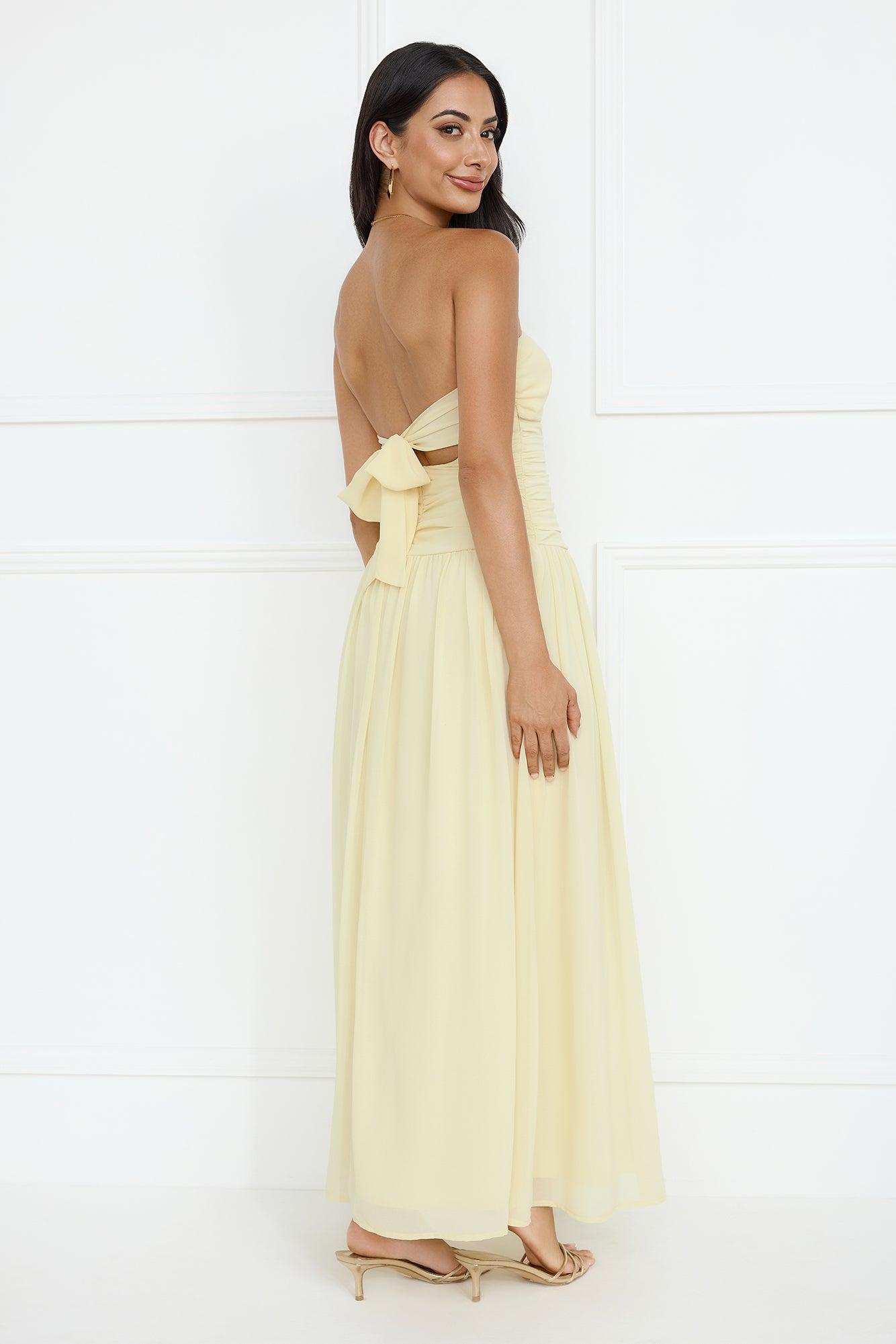 Enchanted Edit Strapless Maxi Dress Yellow Product Image