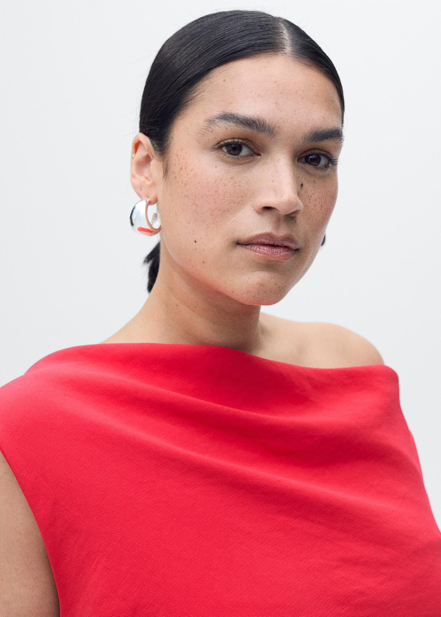 Long asymmetrical draped jumpsuit - Women | MANGO USA Product Image