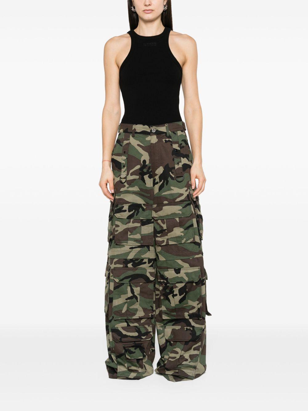 camouflage-print wide-leg jeans Product Image
