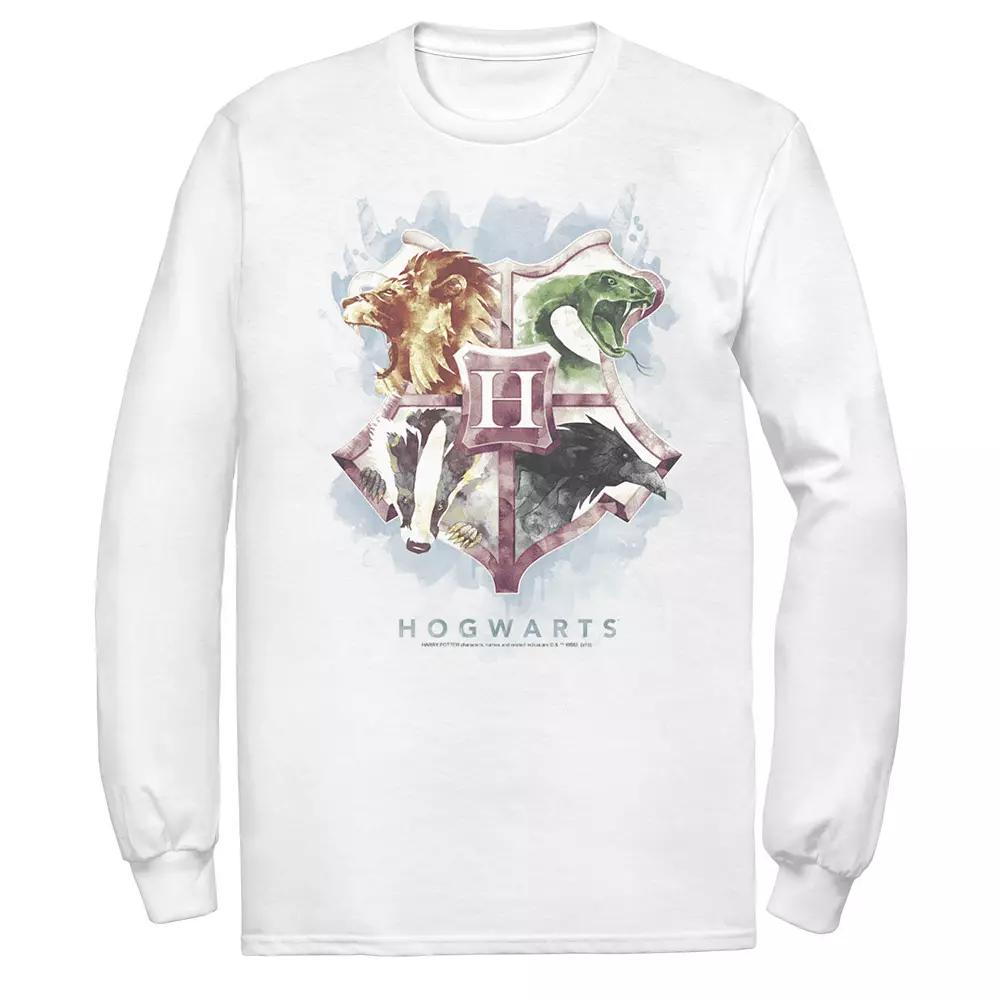 Men's Harry Potter Hogwarts Crest Watercolor Tee, Size: XXL, White Product Image