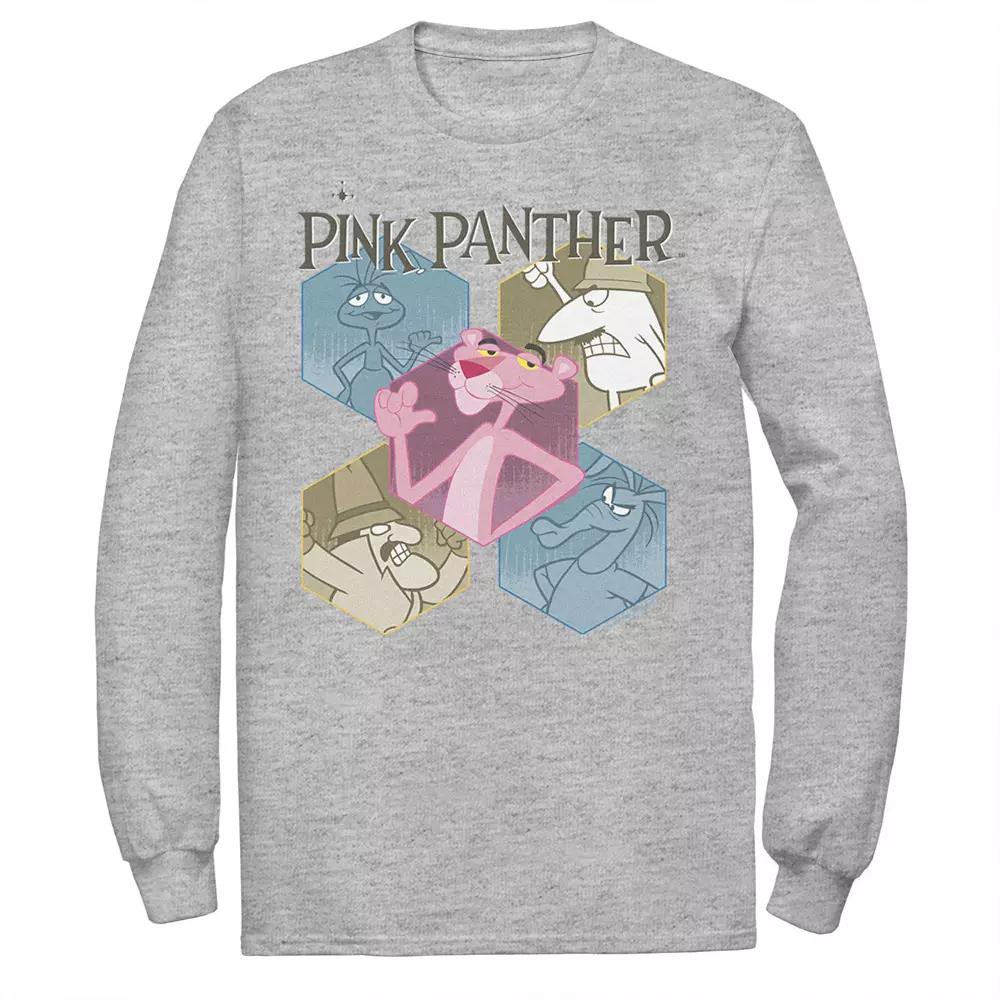 Men's Pink Panther Hexagonal Portraits Long Sleeve Graphic Tee,  Product Image