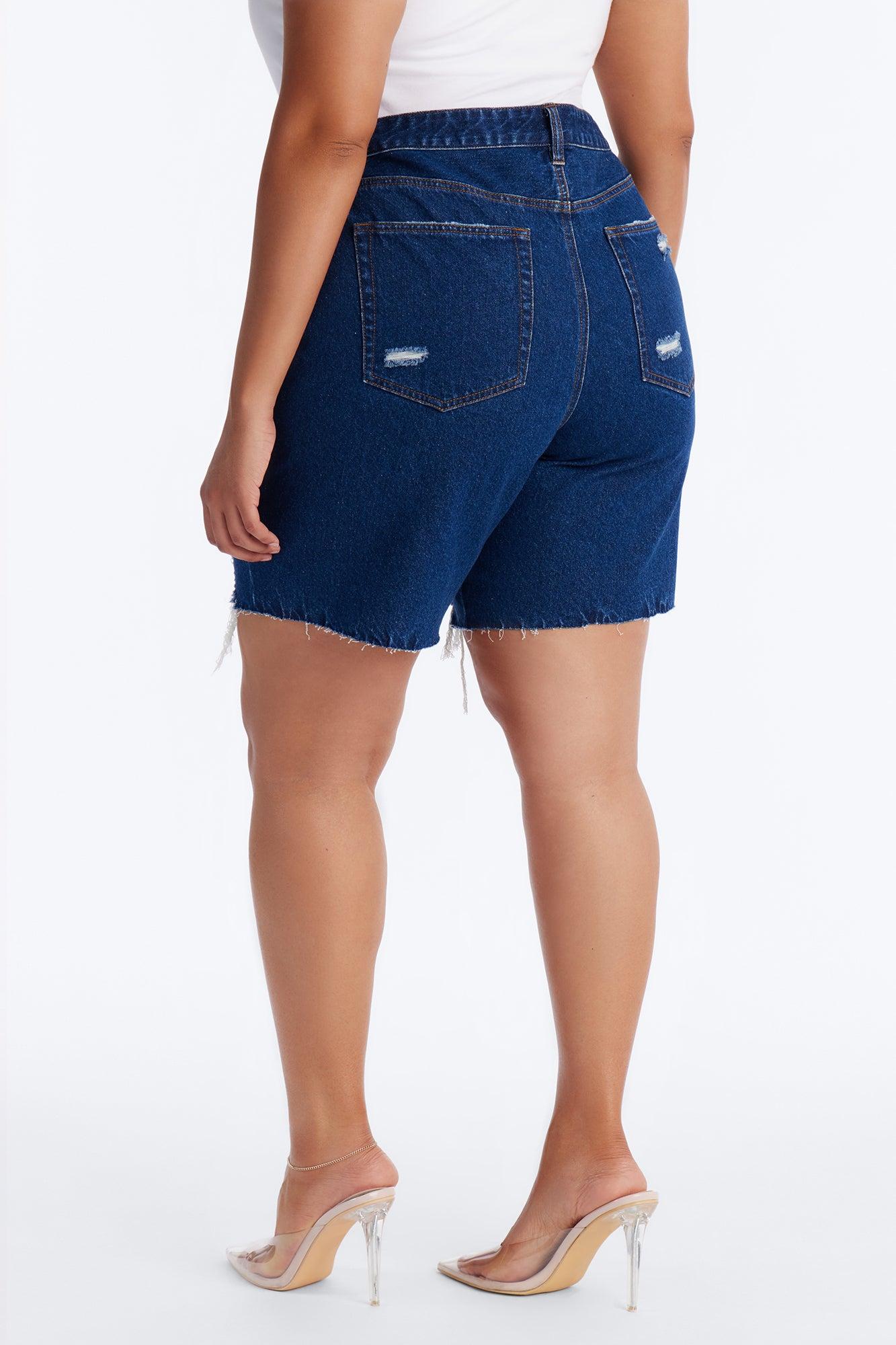 Wild And Free Non Stretch Denim Bermuda Shorts - Dark Wash Female Product Image