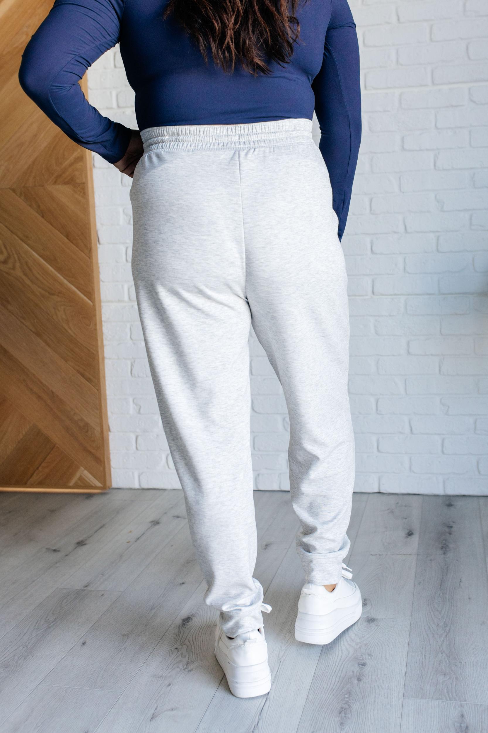 Center Seam Scuba Joggers in Heather Grey (Online Exclusive) Product Image