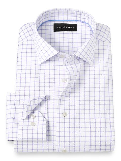 Royal Oxford Comfort Stretch Non-Iron Windowpane Dress Shirt - Lavender Product Image
