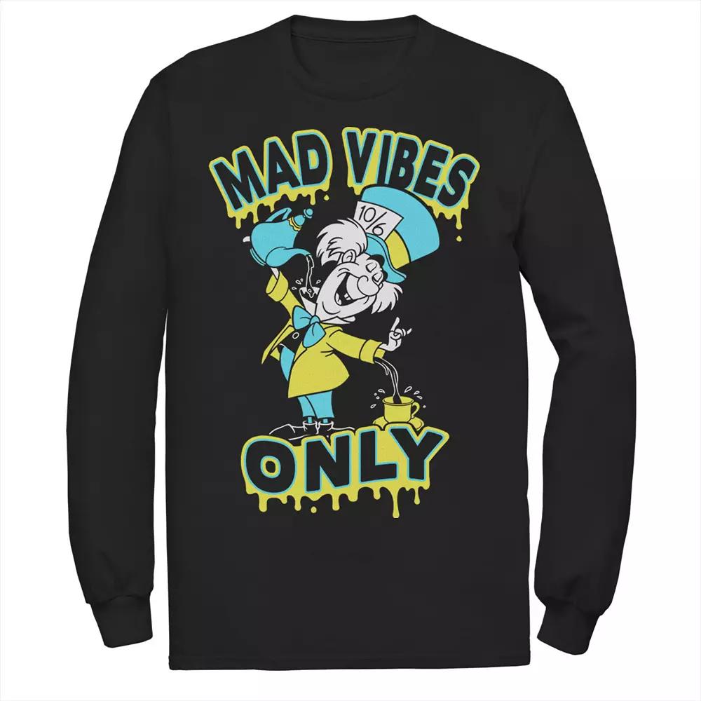 Disney's Alice In Wonderland Mad Hatter Men's Mad Vibes Only Tee, Size: Medium, Black Product Image