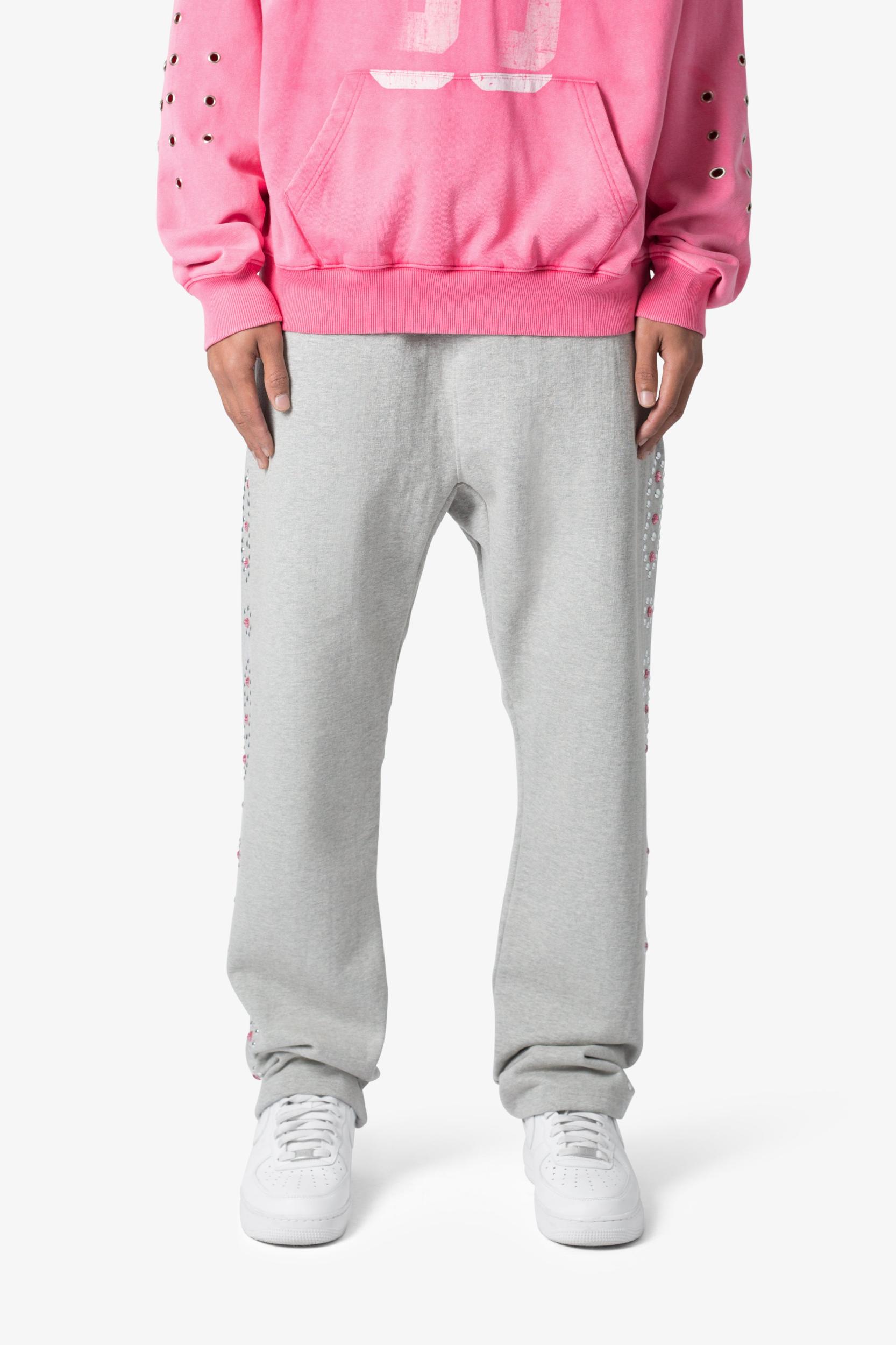 West Studded Sweatpants - Grey Product Image