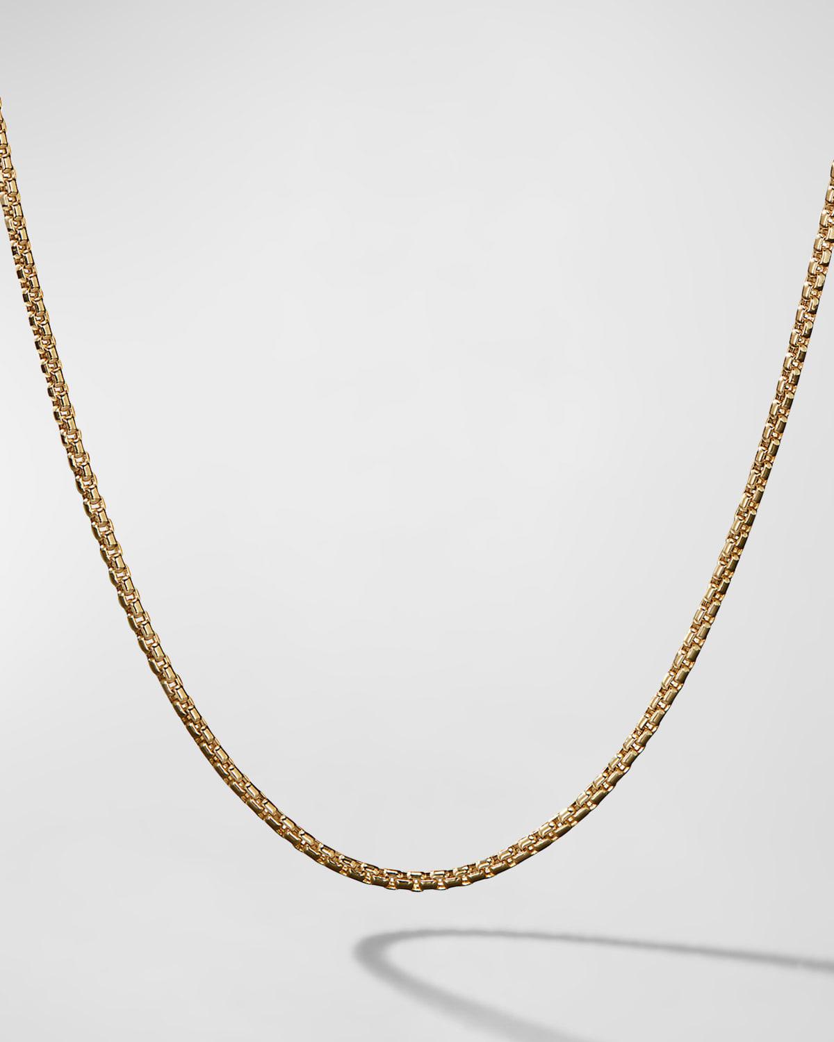 Mens Box Chain Necklace in 18K Gold, 1.7mm, 24L Product Image