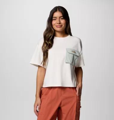 Columbia Womens Cove Beach Cropped Pocket T-Shirt- Product Image