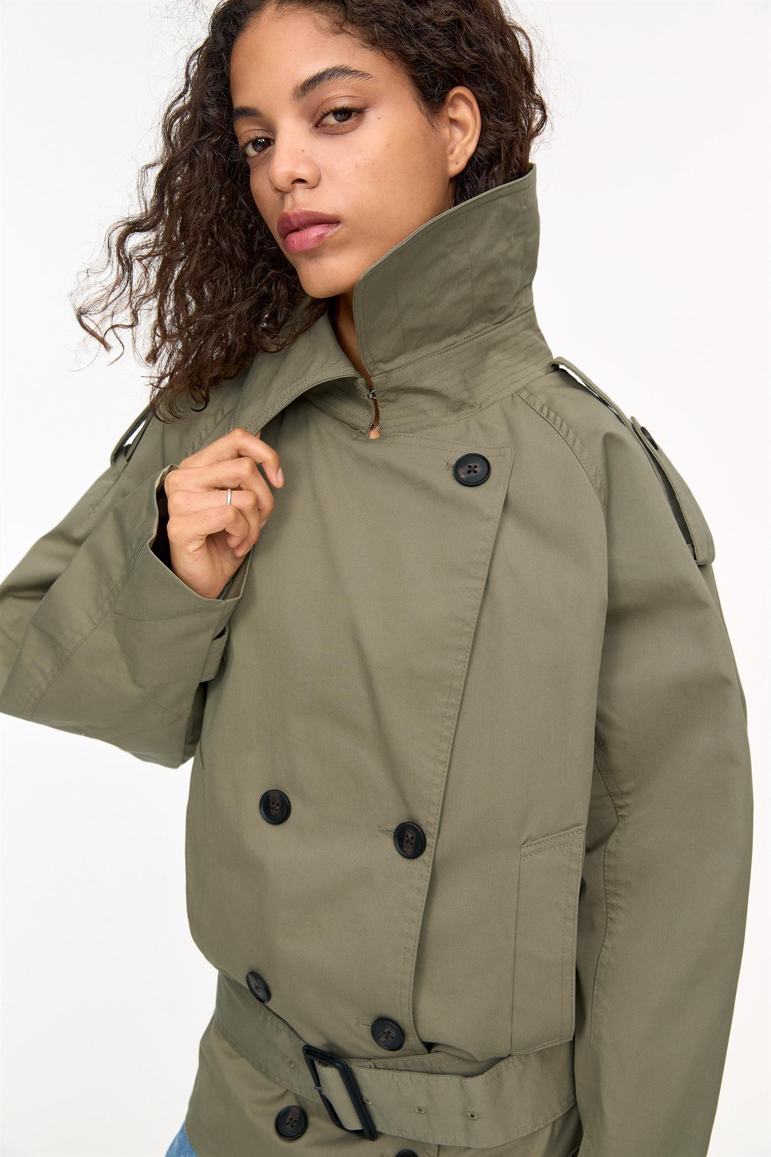 Short belted trench coat Product Image