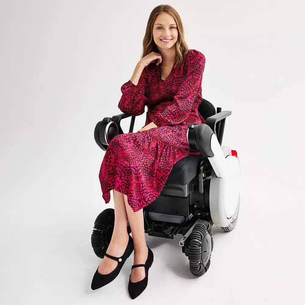 Women's Nine West Adaptive V-Neck Midi Dress,  Product Image