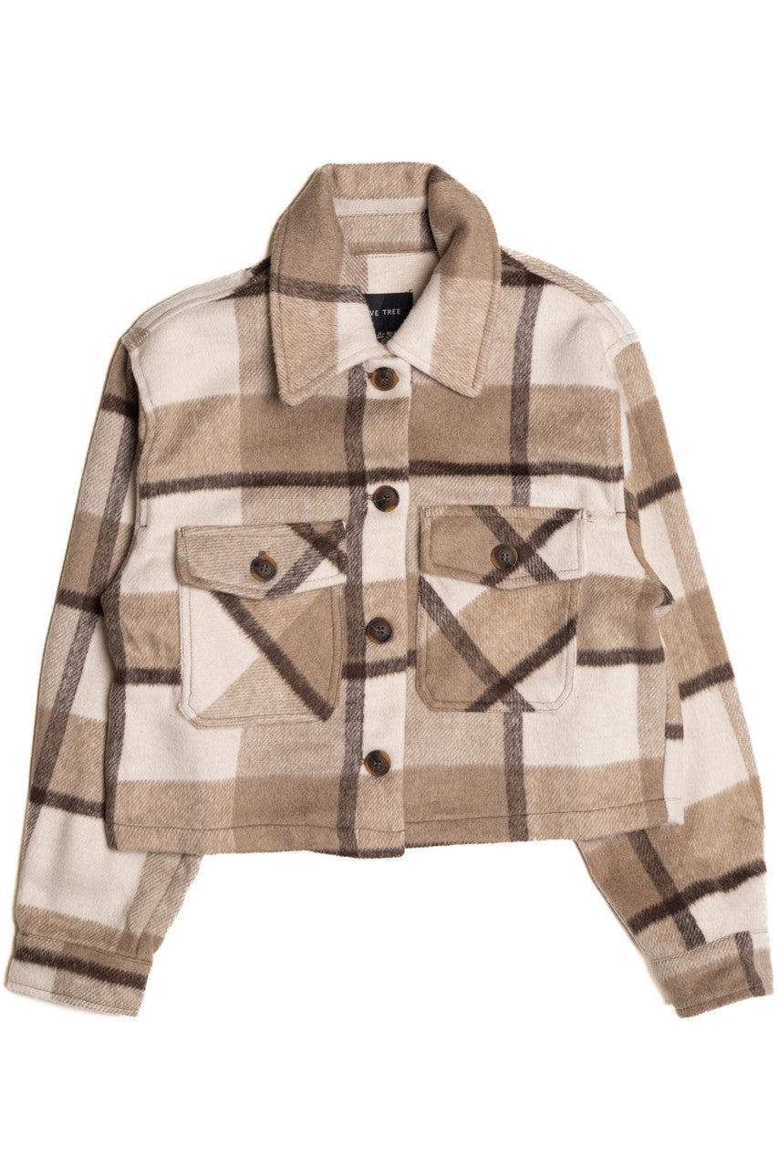 Taupe Skimmer Brushed Plaid Jacket Product Image