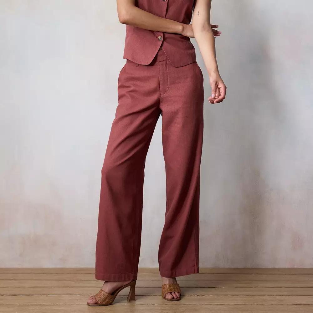 Women's LC Lauren Conrad Drapey Elastic Back Trouser Pants, Size: 2 T/Large, Brown Product Image