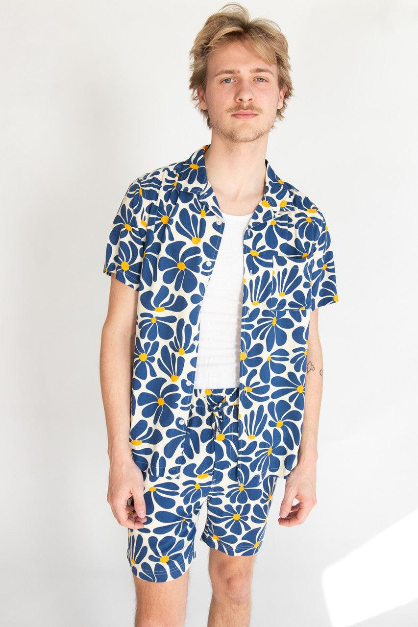 Cobalt Daisy Shorts Product Image