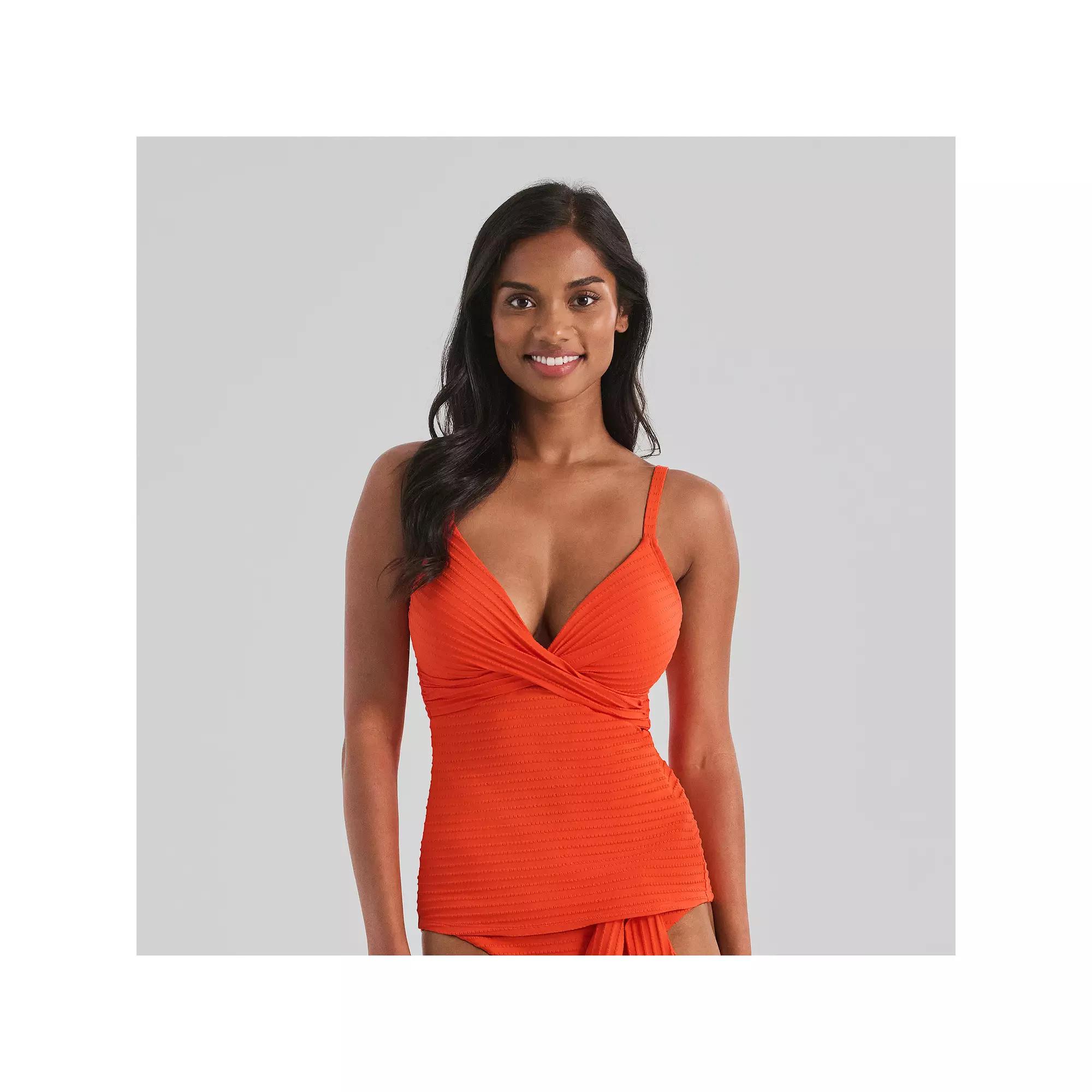 Women's Freshwater Molded Cup Twist Tankini, Size: XS, Solar Flare Product Image