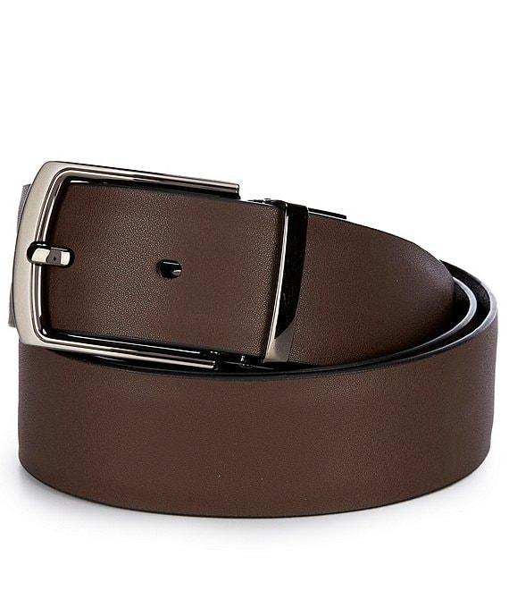 Roundtree & Yorke Reversible Halfmoon Leather Belt Product Image