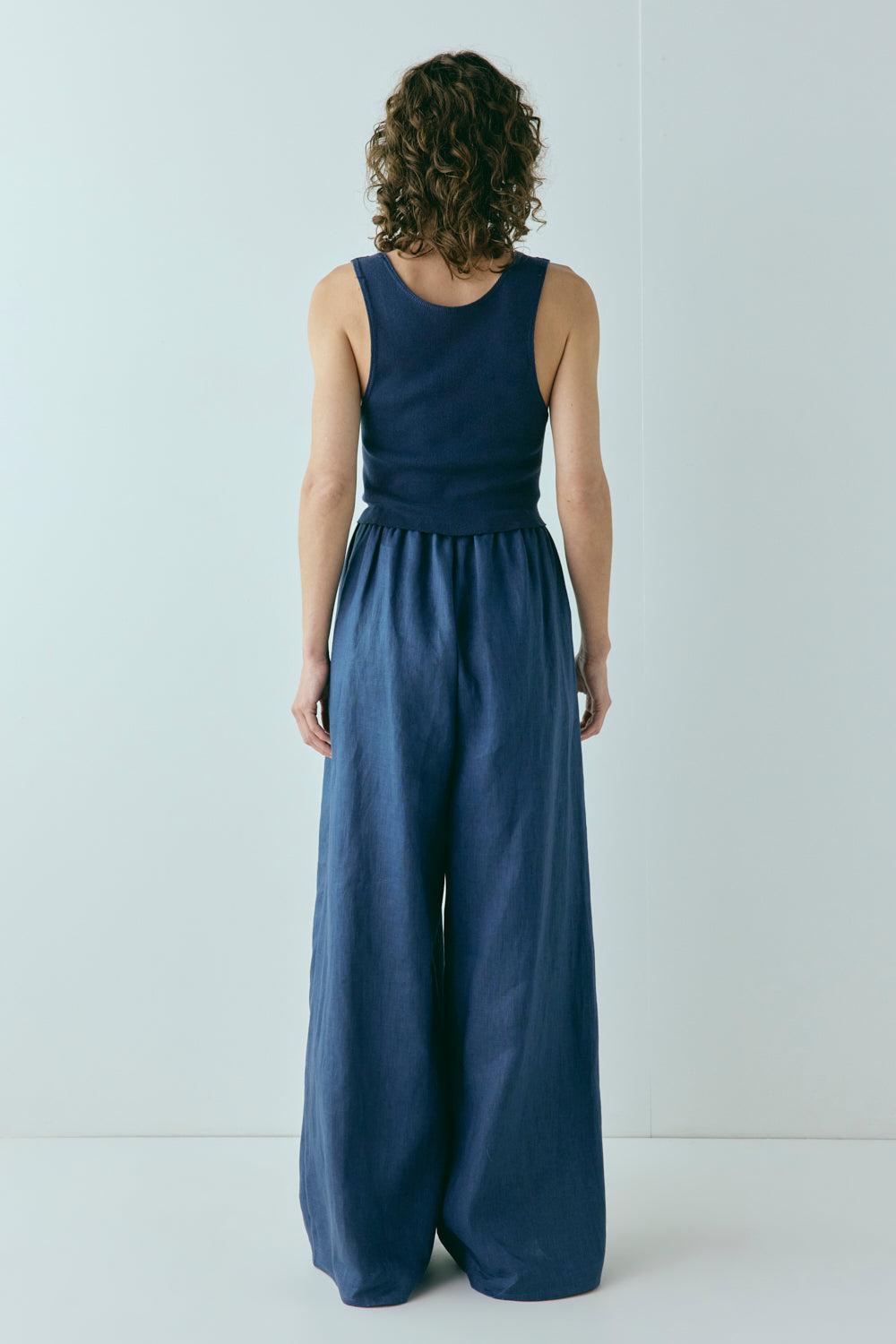 Raya Linen Pants Navy Product Image