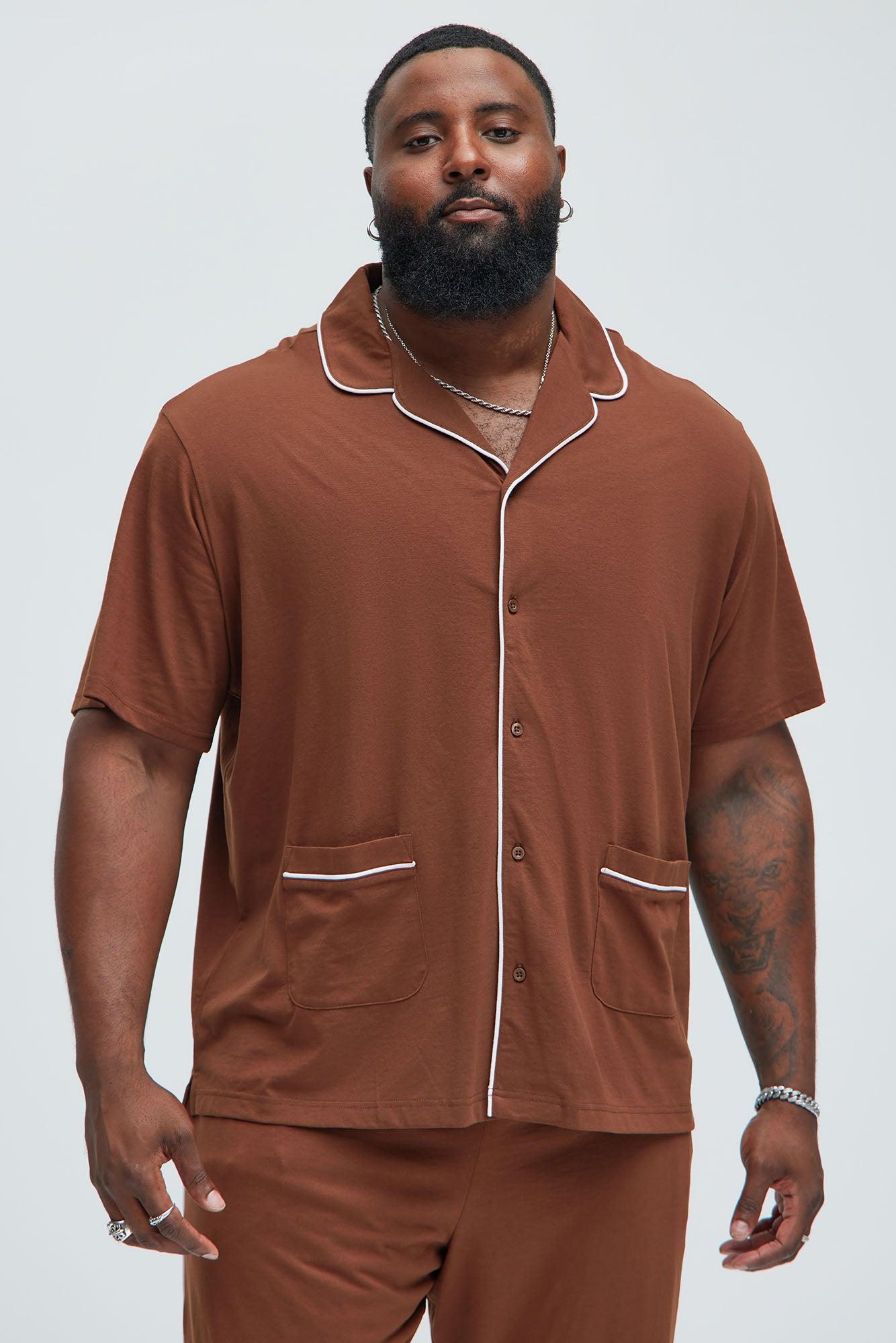 Modern Relaxed Pajama Short Sleeve - Brown Product Image