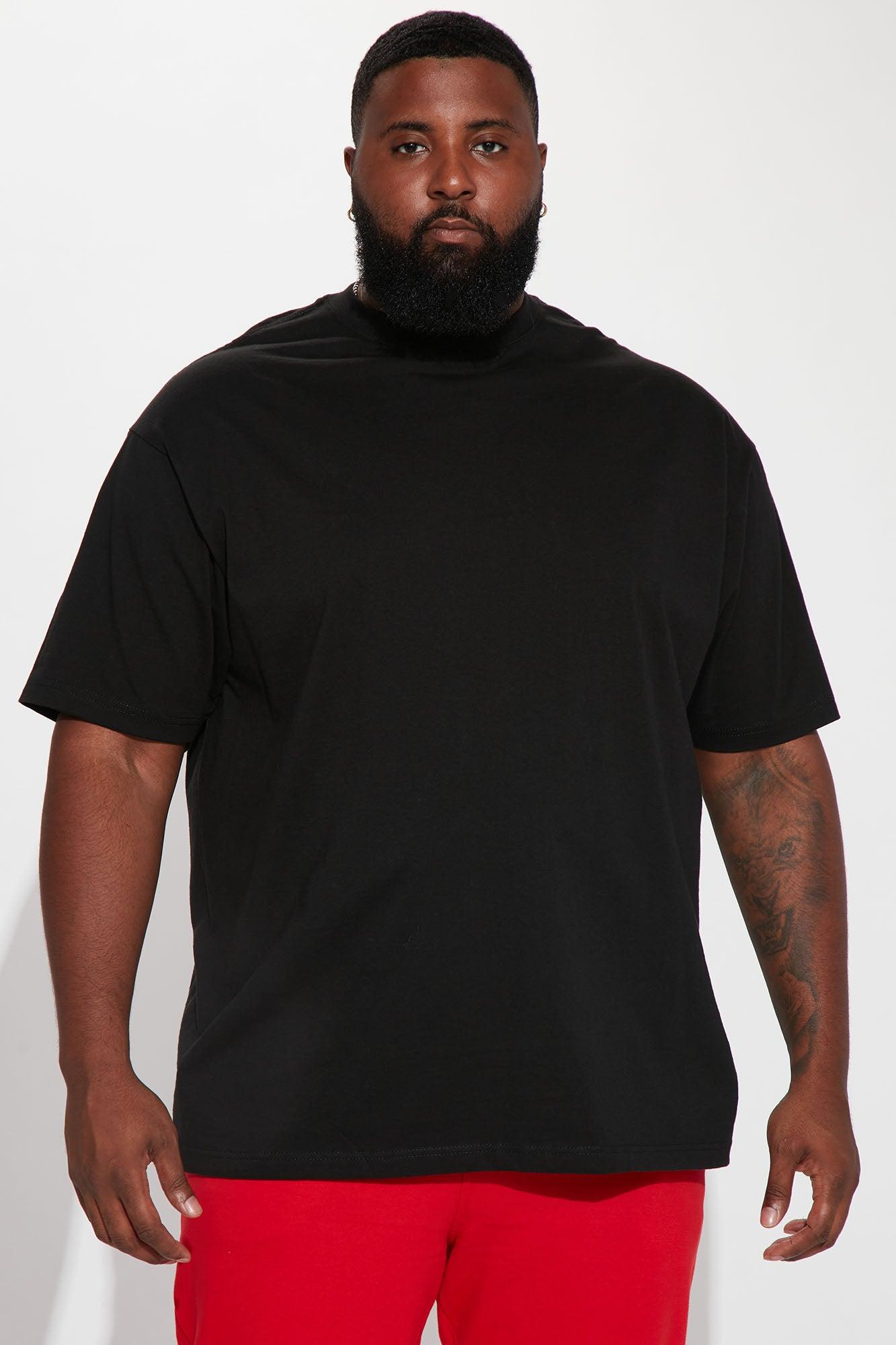 Oversized Heavyweight Short Sleeve Tee - Black Product Image