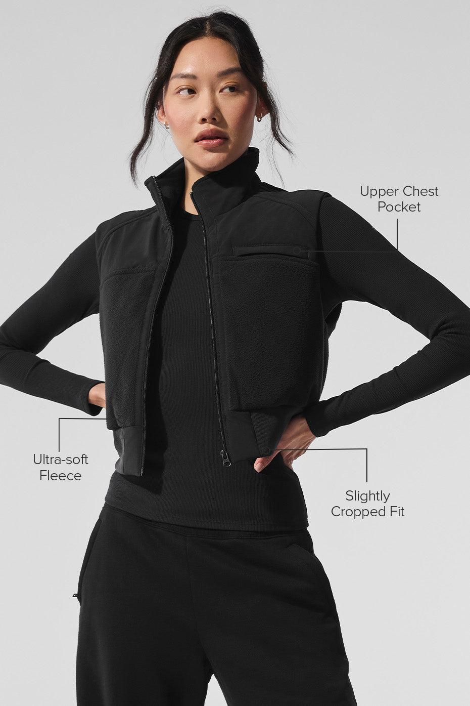 Polar Fleece Wintry Mix Vest - Black Product Image