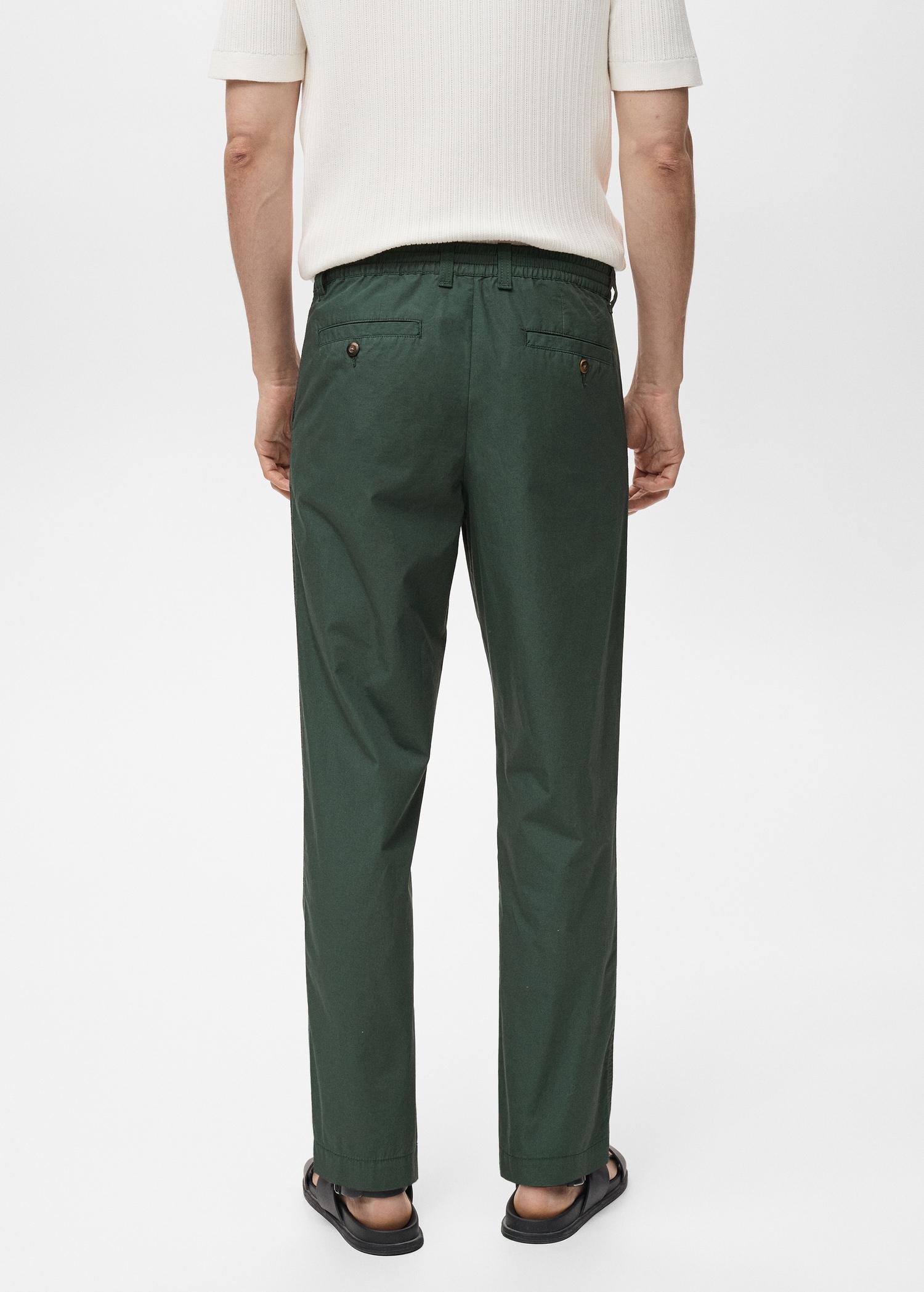 Poplin cotton pants - Men | MANGO USA Product Image