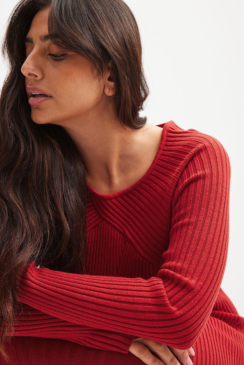 Knit Detail Midi Dress Product Image