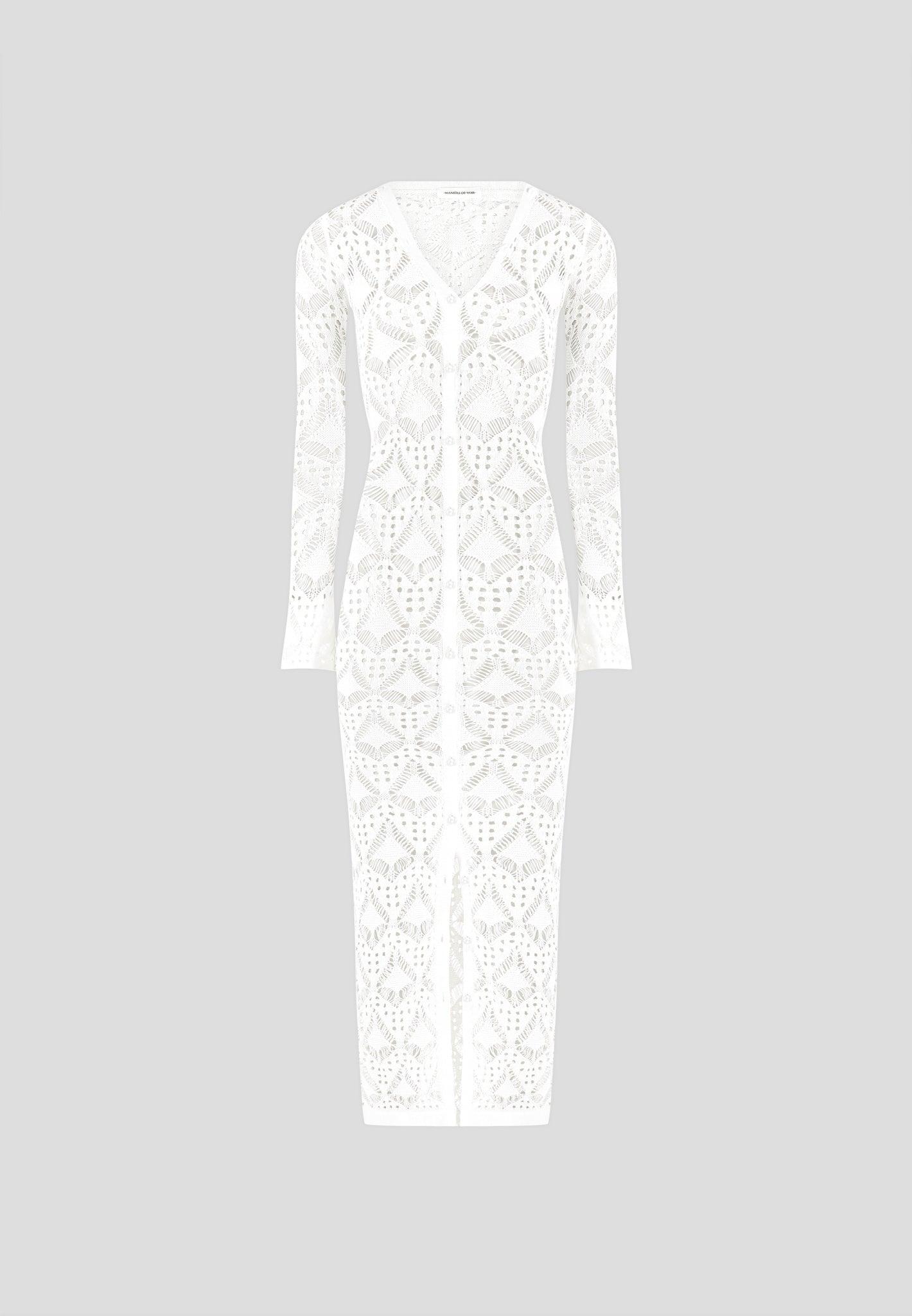 Knit Longline Cover Up Cardigan - Off White Female Product Image