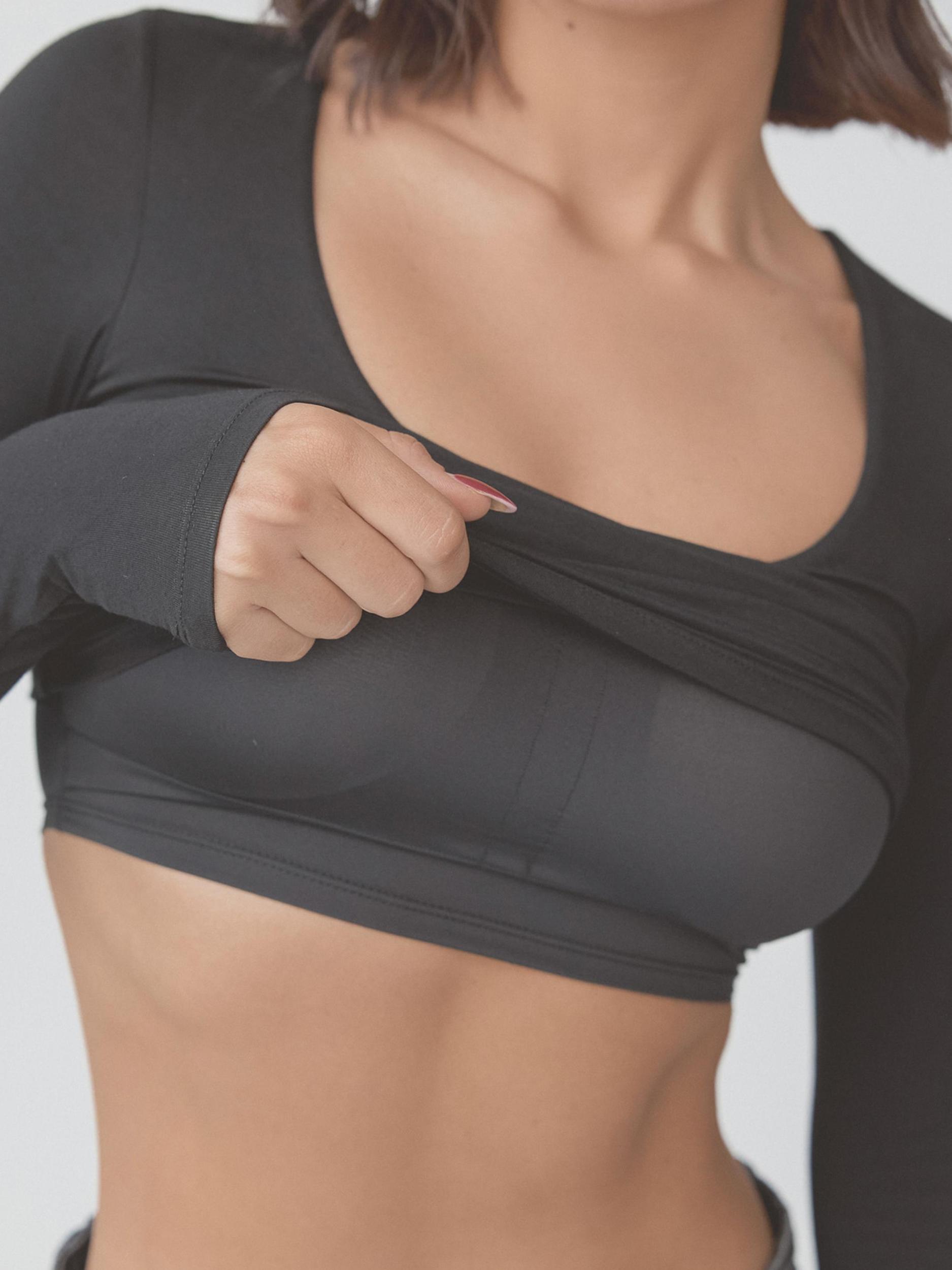 Scoop Neck Braless Long Sleeve Product Image