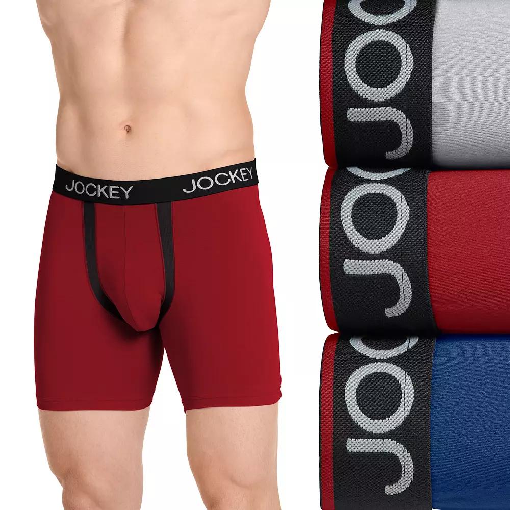 Men's Jockey 3-Pack Chafe Proof Pouch Microfiber 6" Boxer Brief,  Product Image