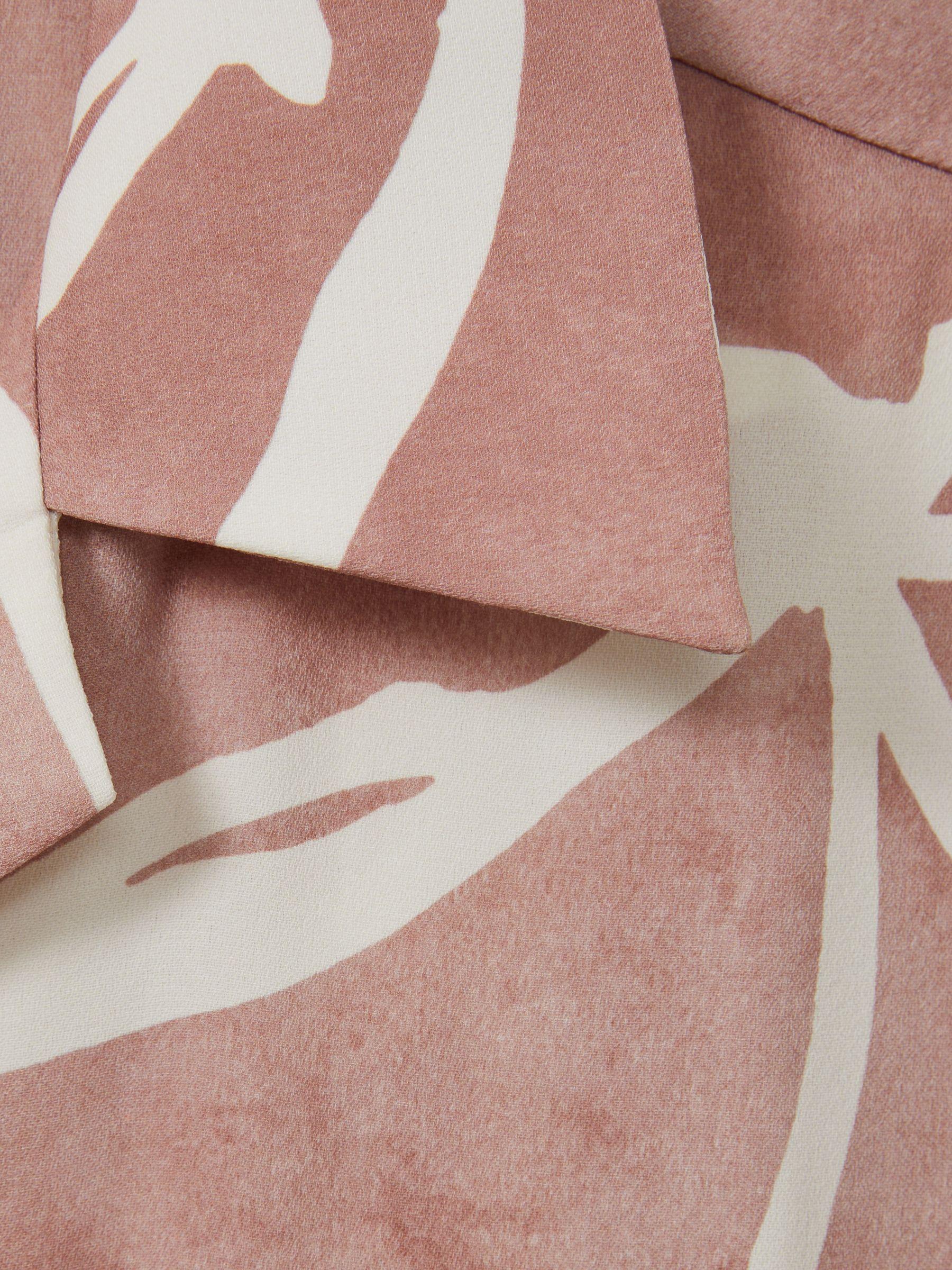 Relaxed Printed Cuban Collar Shirt in Soft Pink Product Image